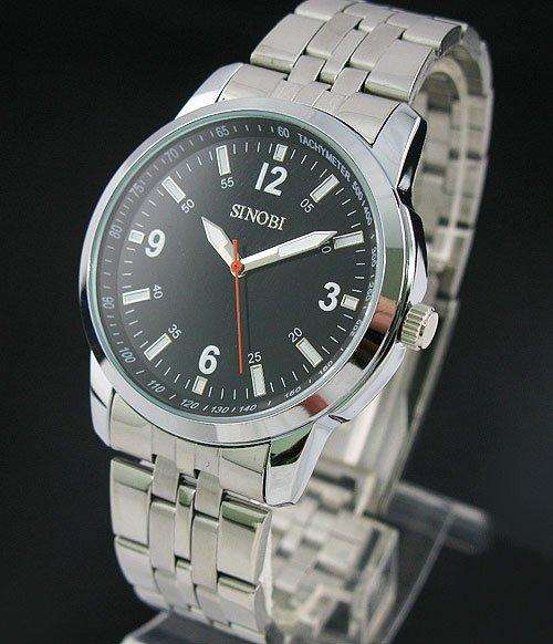 NEW SINOBI TACHYMETER STAINLESS STEEL QUARTZ MENS WATCH