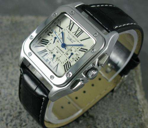NEW JARAGAR SQUARE STYLE SWISS AUTO 6 HAND MULTI FUNCTION MENS WATCH
