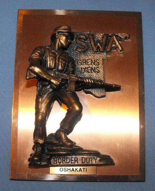 SADF SWA OSHAKATI BORDER DUTY / GRENSDIENS PLAQUE