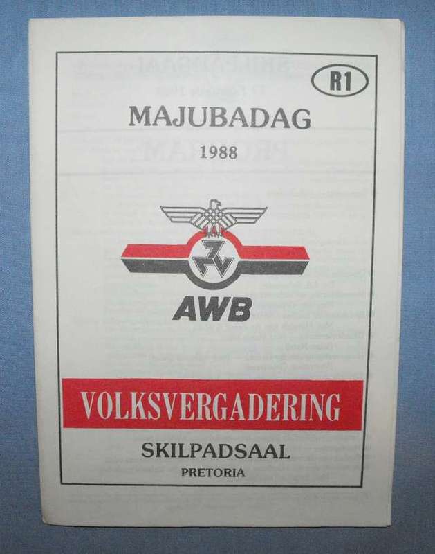 ORIGINAL AWB 1988 MAJUBADAG VOLKSVERGADERING BOOKLET