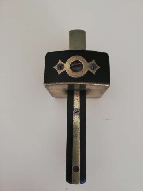 Brass and ebony marking gauge and rare Keyhole saw
