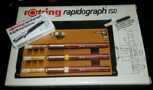 Rotring Rapidograph iso Pen Set- Tech Drawing/Drafting/Planning/Architech Pens