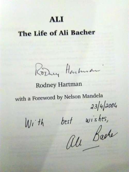 Ali-The Life of Ali Bacher-Signed by Ali Bacher and Rodney Hartman Author