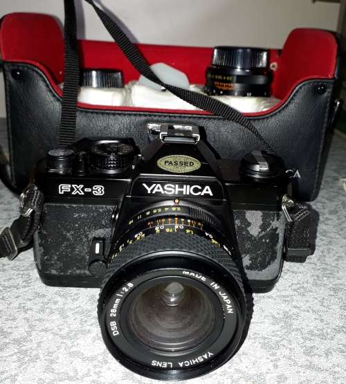 Yashica FX-3 Plus 3 Lenses-35mm film SLR camera-Vintage
