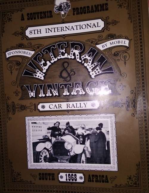 Souvenir Programme : 8th International Veteran and Vintage Car Rally - Cape Town to Durban 1968 RARE