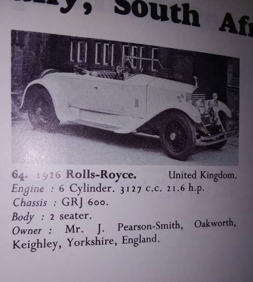 Souvenir Programme : 8th International Veteran and Vintage Car Rally - Cape Town to Durban 1968 RARE