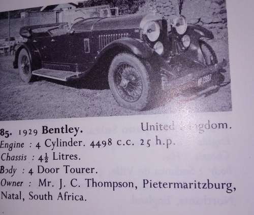 Souvenir Programme : 8th International Veteran and Vintage Car Rally - Cape Town to Durban 1968 RARE