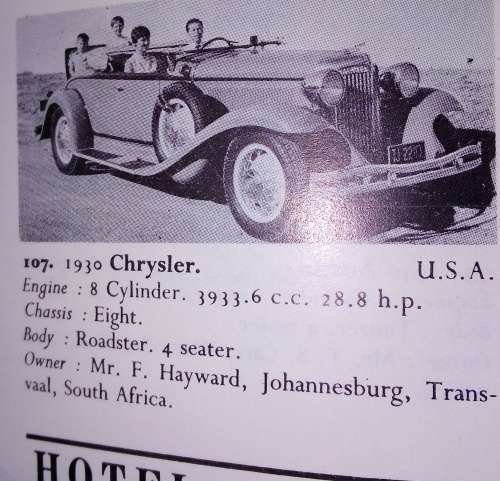 Souvenir Programme : 8th International Veteran and Vintage Car Rally - Cape Town to Durban 1968 RARE