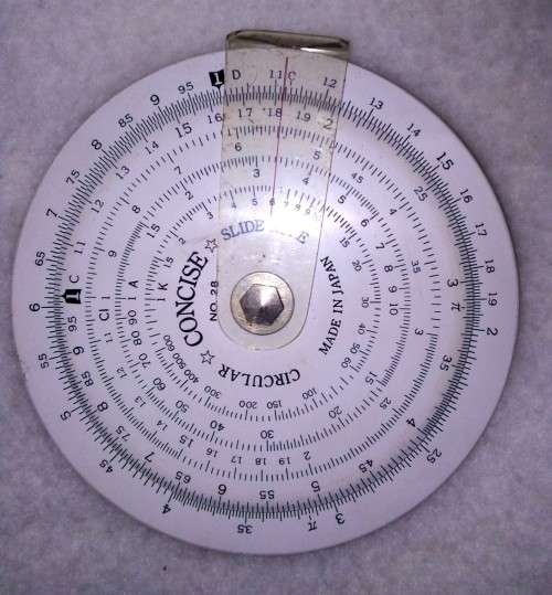 Vintage Concise Circular Slide Rule No 28N Japan + Slip Case