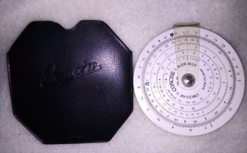 Vintage Concise Circular Slide Rule No 28N Japan + Slip Case