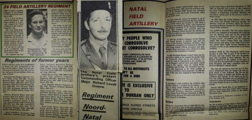 Natal Mounted Rifles History and Natal Regiments Mercury Supplement 1982 +