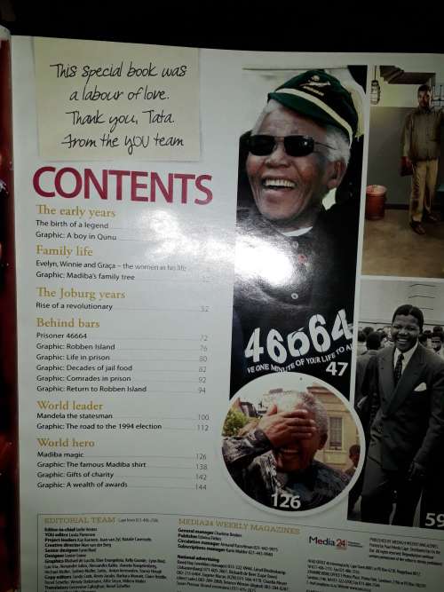 Nelson Mandela-You-Man of History Scarce Supplement Magazine-Robben Island  info
