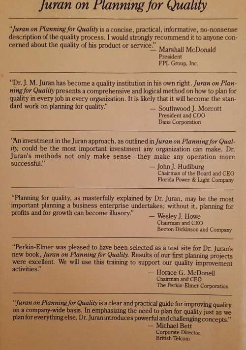 Juran on Planning for Quality 5 Star Read