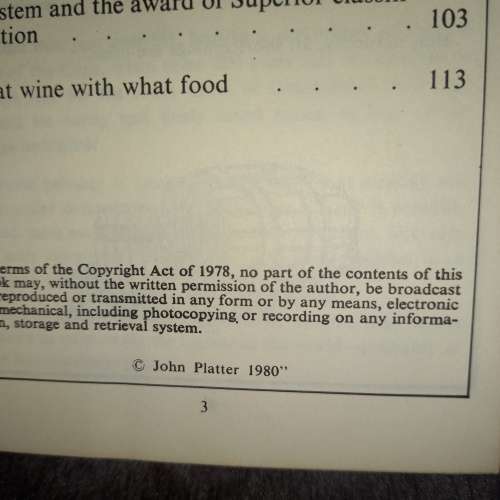 John Platter's Wine Guide 1st Edition 1980