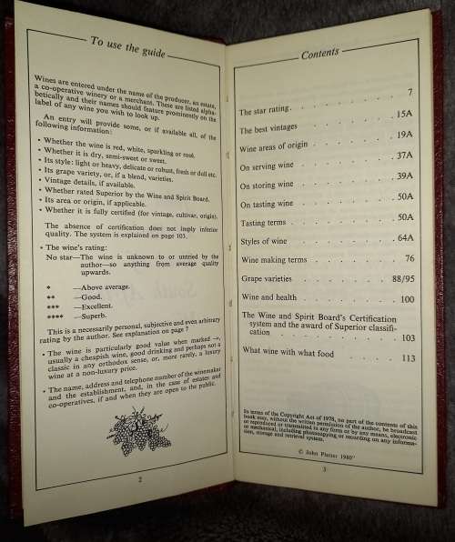John Platter's Wine Guide 1st Edition 1980