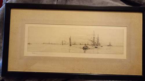 Stunning Wyllie Etching-Limited to 100-150. Circ pre 1932
