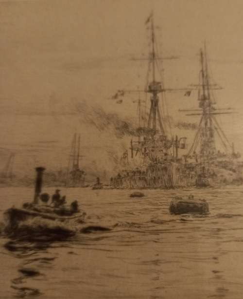 Stunning Wyllie Etching-Limited to 100-150. Circ pre 1932