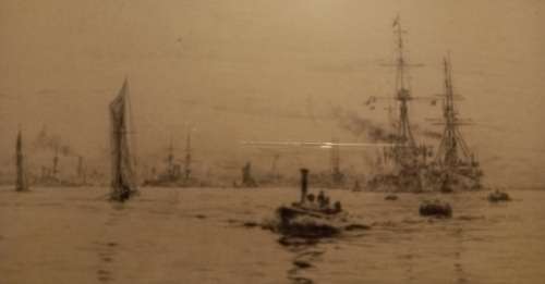 Stunning Wyllie Etching-Limited to 100-150. Circ pre 1932