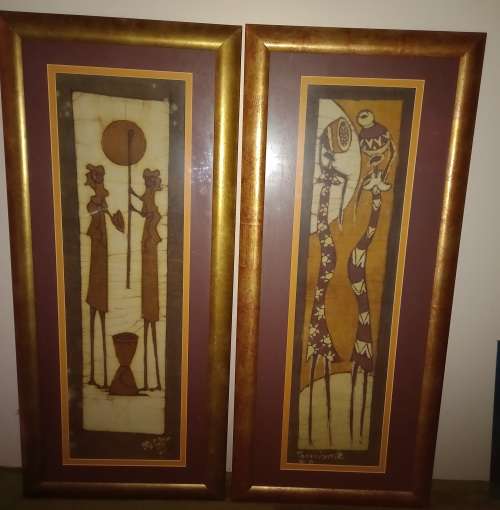 Batik by Simbine TopBatik Artists. 2 Stunning Framed Batiks