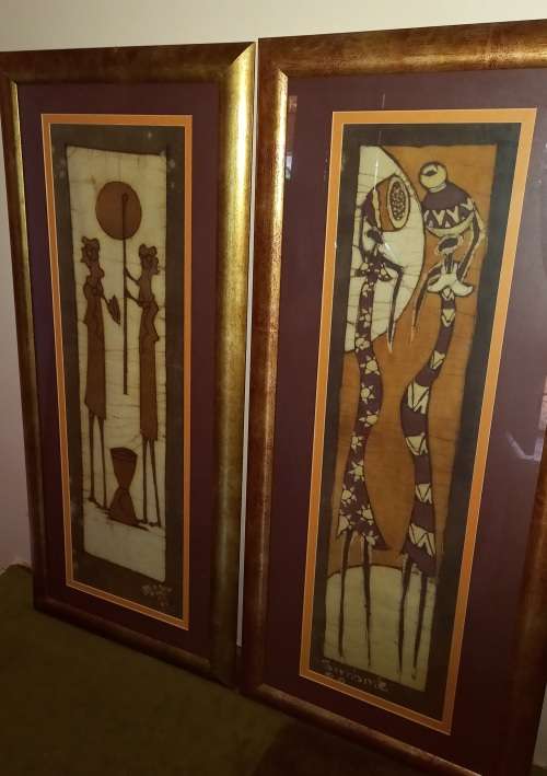 Batik by Simbine TopBatik Artists. 2 Stunning Framed Batiks