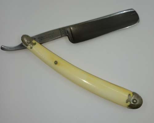 VTG Bismarck Registered Germany Solingen Straight Razor Silver Trim