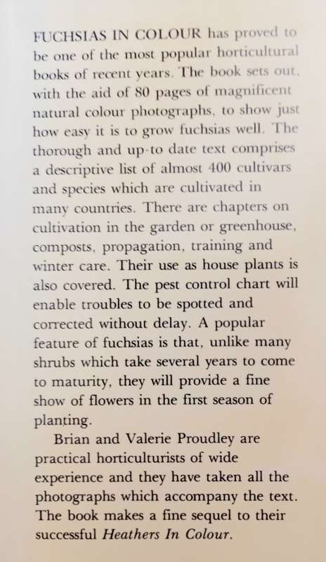 FUCHSIAS IN COLOUR. Hardcover by Brian and Valerie. Proudley
