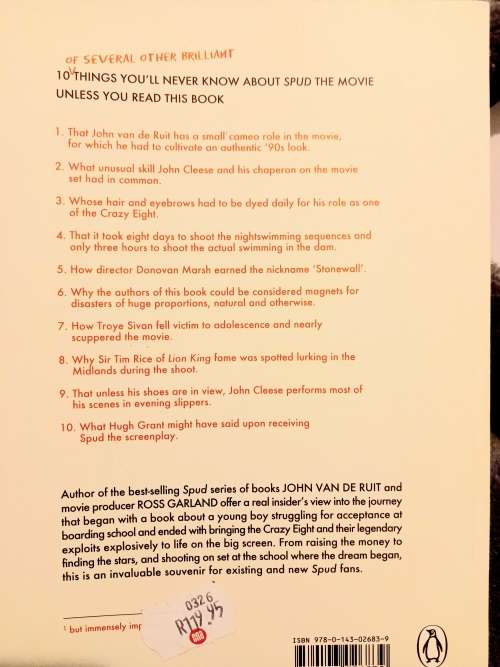 The Making of Spud the Movie: And How A Wickedly Splendid Plan Came Together-by John van de Ruit