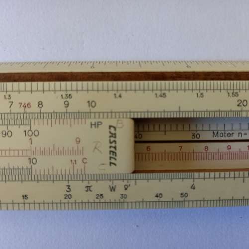 Vintage Faber Castell `Elektro` 1/98 Slide Rule Made In Germany with Box