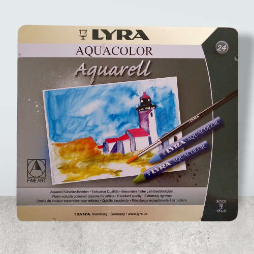 Lyra Acquarelle Aquacolor Wax Crayons - 24 Colours in Metal Box