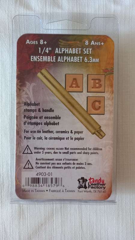Tandy Alphabet Stamp Set 1/4` with Handle Use on Leather Ceramics Paper