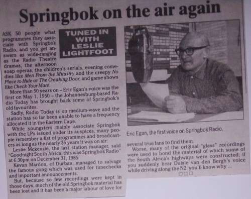 Famous Springbok Radio Stars*Signed.DAVID GRESHAM,COLIN FLUXMAN, LANCE James.What a SA gem!!