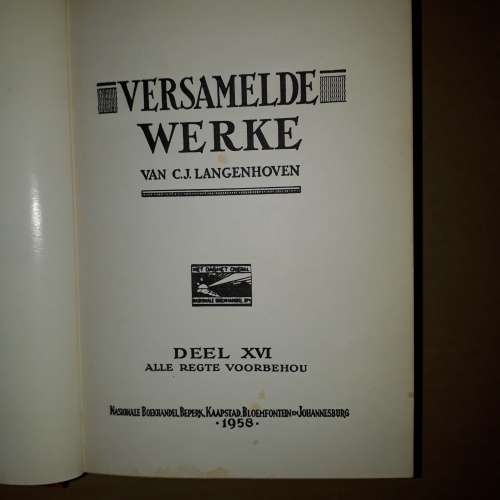 Versaamelde Werke Complete set of 16-CJ Langenhoven