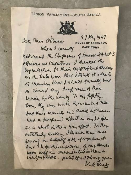 Rare Letter signed by Jan Smuts