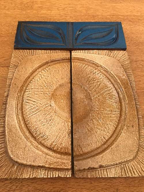 Retro Mid Century unused glazed clay tiles