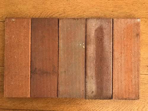 Retro Mid Century unused glazed clay tiles