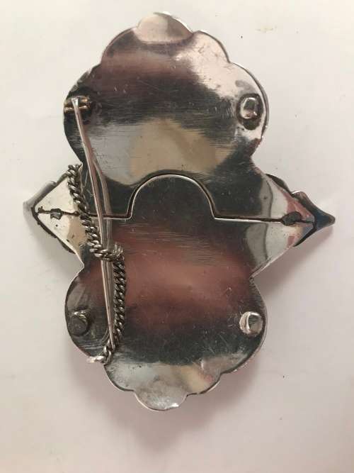 Vintage silver Niello Iraqi Belt Brooch/buckle with dagger clasp