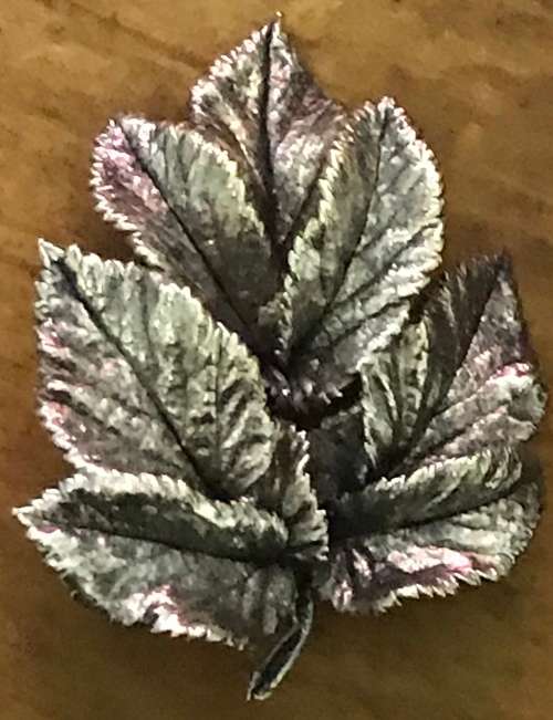Unique Vintage 1950s Silver Flora Danica Eggert Denmark Signed Leaf Pin Brooch