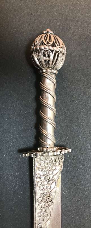 Antique Judaica silver Bezalel letter opener
