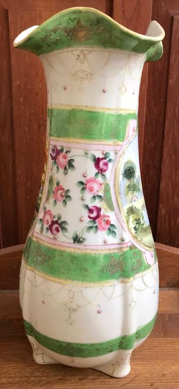 Antique Kinjo China Hand Painted Nippon Vase Japanese