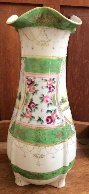 Antique Kinjo China Hand Painted Nippon Vase Japanese