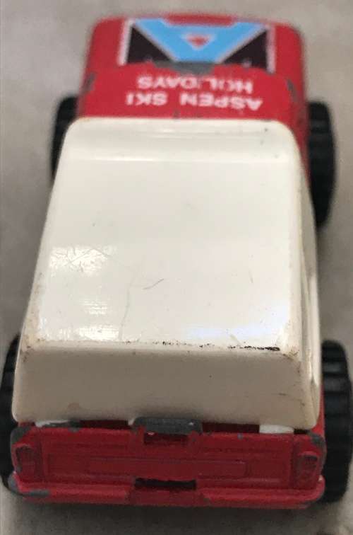 Vintage 1981 Matchbox Mini Pickup Truck Red Aspen Ski Holiday