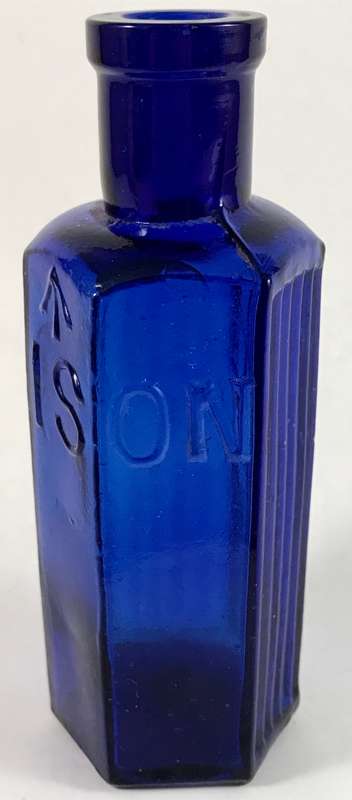 Cobalt Blue Hexagonal Poison Bottle