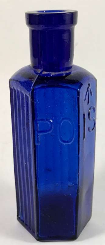 Cobalt Blue Hexagonal Poison Bottle