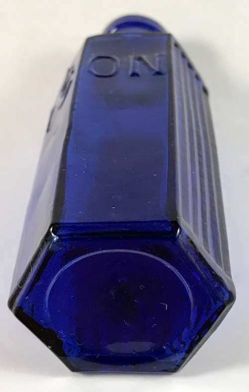 Cobalt Blue Hexagonal Poison Bottle