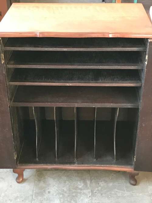 Vintage Imbuia record cabinet