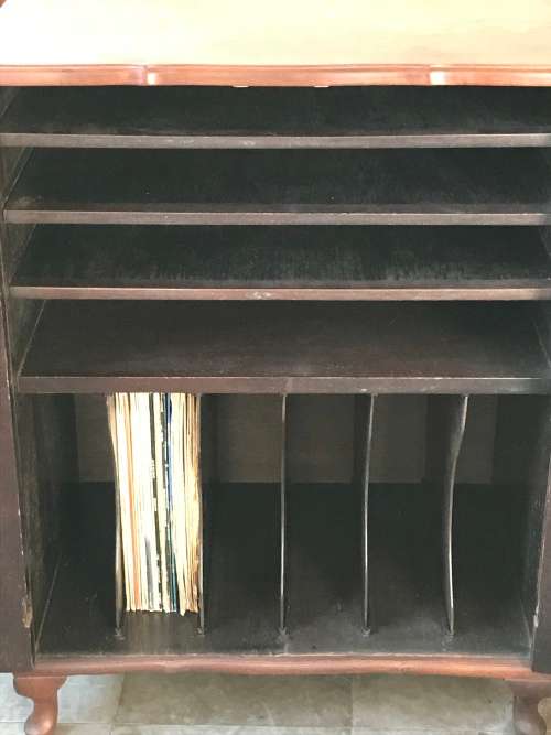 Vintage Imbuia record cabinet