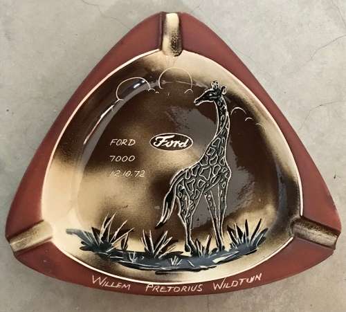 Rare Crescent Ware Ford 7000 Willem Pretorius Wildtuin Ashtray