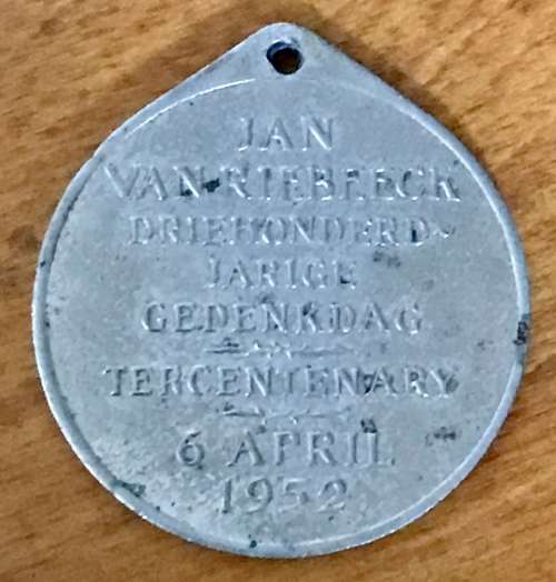 Jan Van Riebeeck Tercentenary medallion 6 April 1952