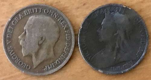 1900 One Penny and 1917 One Penny