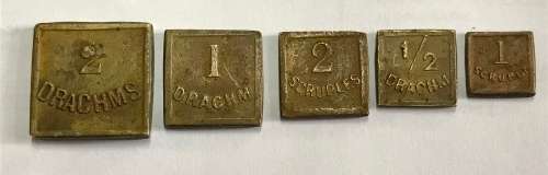 Antique Apothecary Drachms and Scruples Tokens